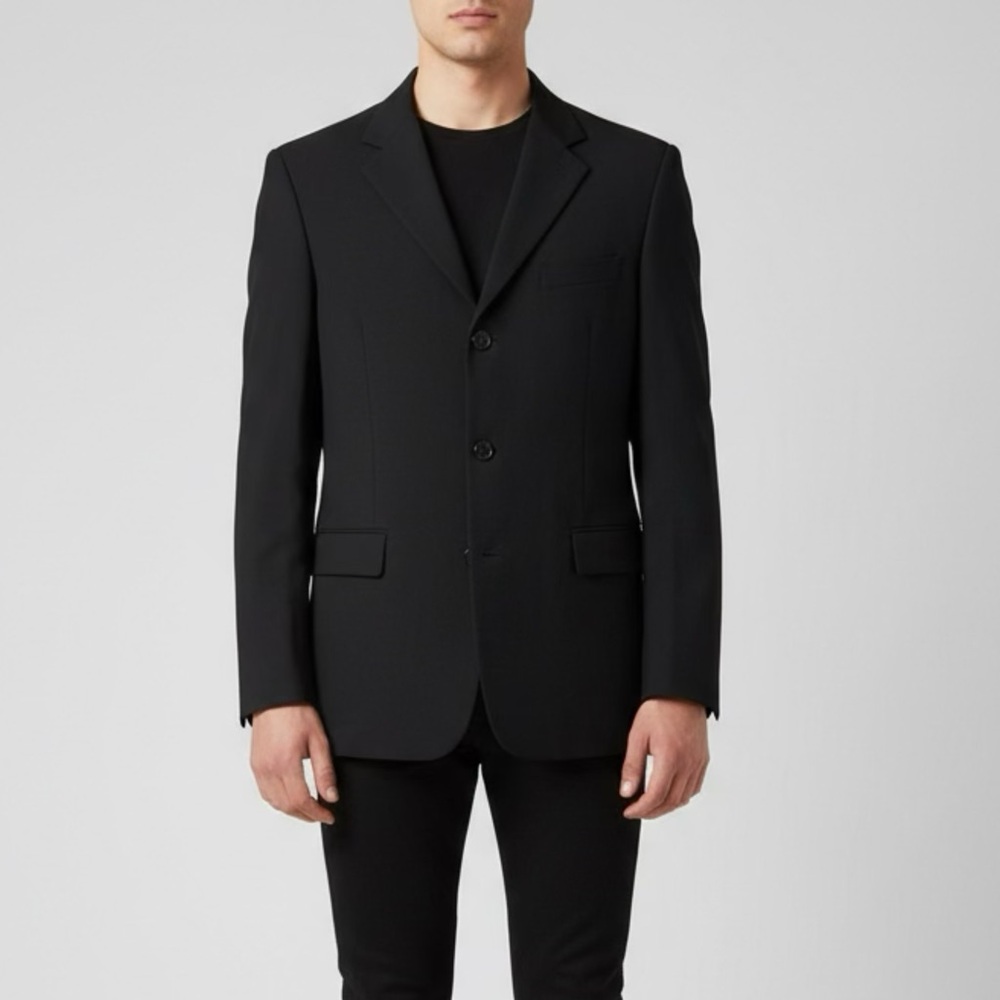 Classic Black Men's Formal Blazer Cigliano Platinum‎ Collection Styled in Italy